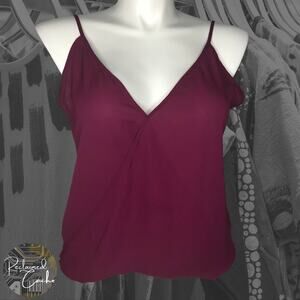 WAYF Maroon High Low Tank Top - Size Large